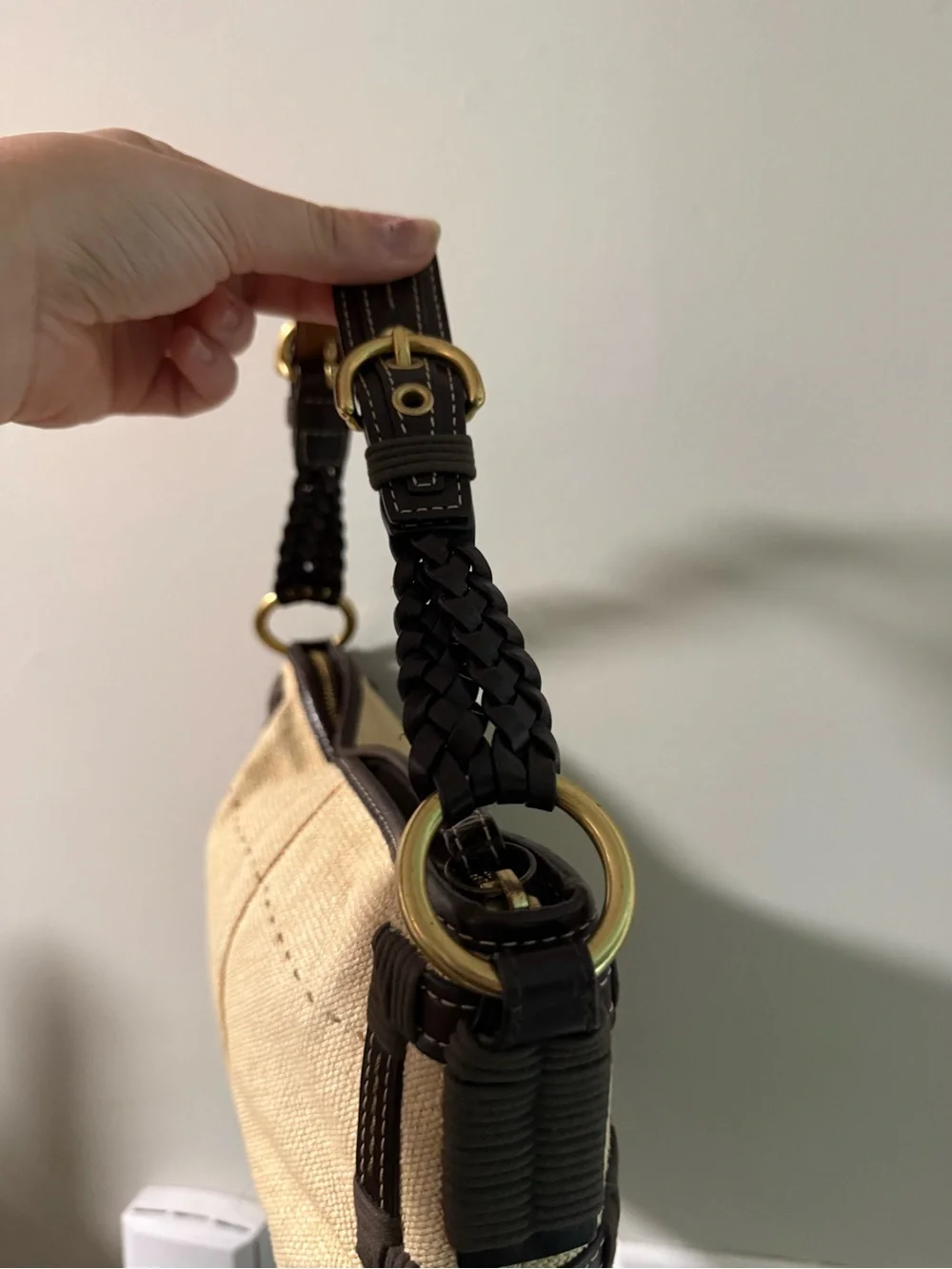 Coach soho hobo angora straw / see descr for callouts